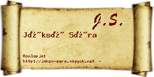 Jáksó Sára névjegykártya